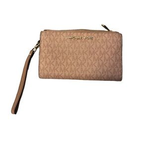 Michael Kors Pink Wristlet Wallet with Phone Holder and Magnetic Clasp